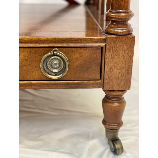 Vintage Mahogany Campaign Side Table on Casters Chairish