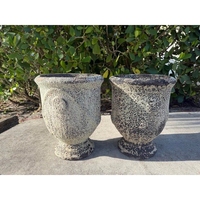 Ceramic Vintage Volcanic Glaze Terracotta Garden Planters, Pair For Sale - Image 7 of 12