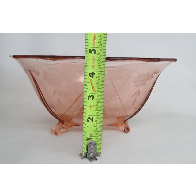Pink Depression Glass Footed Large Bowl 4633b For Sale - Image 10 of 15