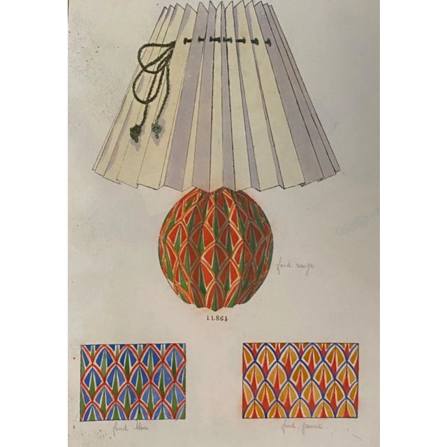 Lamp and Decoration'' 1890s is an original watercolor drawing on ivory-colored paper by Anonymous Artist of XIX Century....