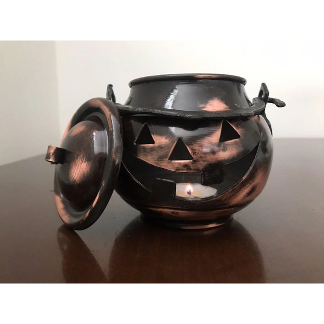 Copper Vintage Decorative Turkish Copper Candle Holder For Sale - Image 8 of 11