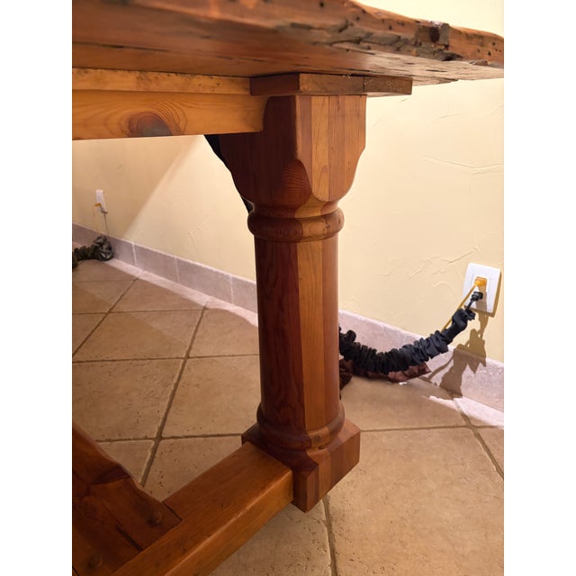 Ralph Lauren Ralph Lauren Home Danby Pine Country Farmhouse Trestle Dining Table For Sale - Image 4 of 12