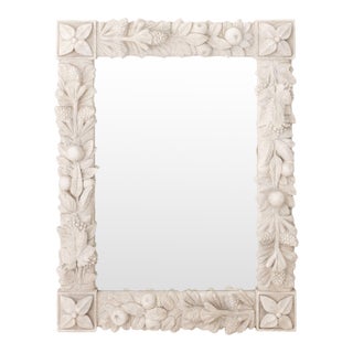Late 20th Century Pinecone & Fruit Motif Stone Composition Mirror For Sale