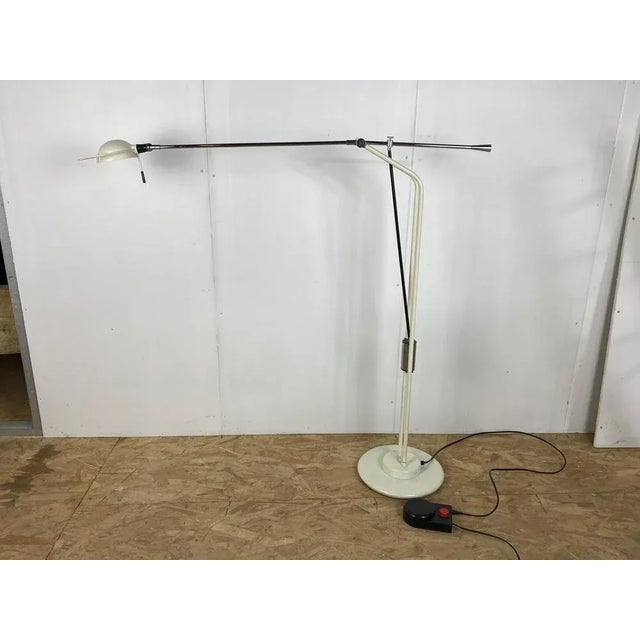 Vintage Chromed and White Metal Up-Light Floor Lamp, 1970s For Sale - Image 9 of 13
