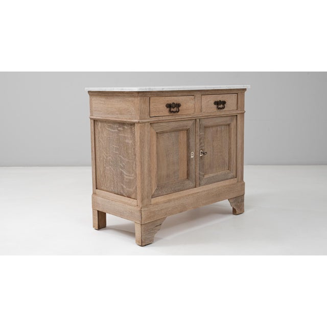 Wood 1900s French Louis Philippe Oak Buffet With Marble Top For Sale - Image 7 of 18