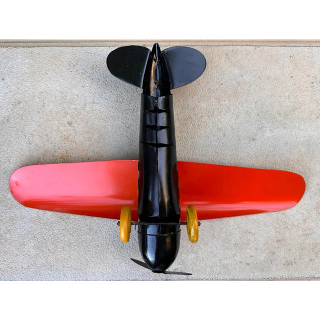 Antique Wyandotte Toy Plane Detroit Lockheed Vega Pressed Steel Airplane For Sale - Image 12 of 12