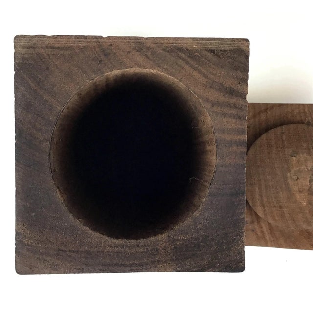 1920s 1920s Solid Heavy Wood Carved Covered Box For Sale - Image 5 of 12