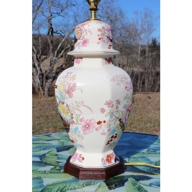 I imported this Mason's Ironstone lamp directly from England and had the wiring completely redone for use in the US....