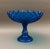 Mid-Century Modern Mid 20th Century Westmoreland Blue Sawtooth Diamond Point Glass Footed Pedestal Compote Bowl For Sale - Image 3 of 8