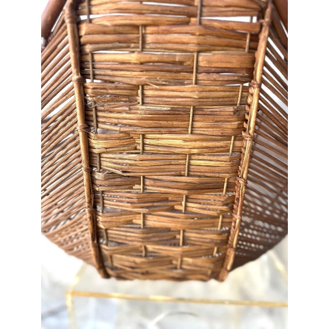 Farmhouse Vintage Woven Rattan/Wicker Gathering Basket For Sale - Image 3 of 7