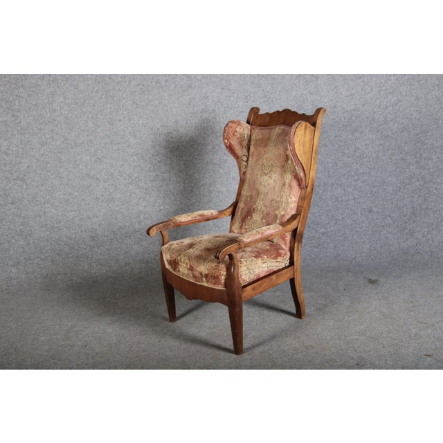 Brown Antique Biedermeier Armchair in Walnut, 19th Century For Sale - Image 8 of 18