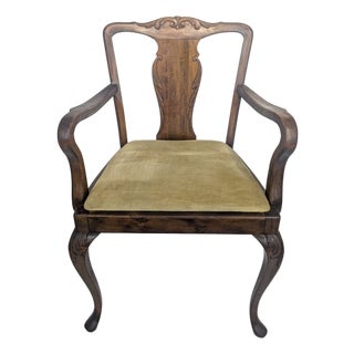 Office Armchair in Oak Wood For Sale