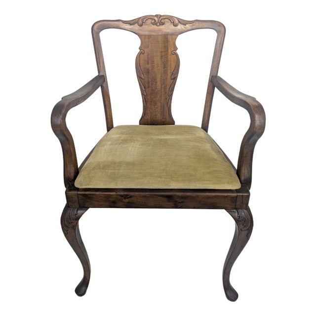 Office Armchair in Oak Wood For Sale
