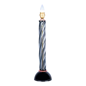 Vintage Table Lamp in Smoke and Black Murano Glass