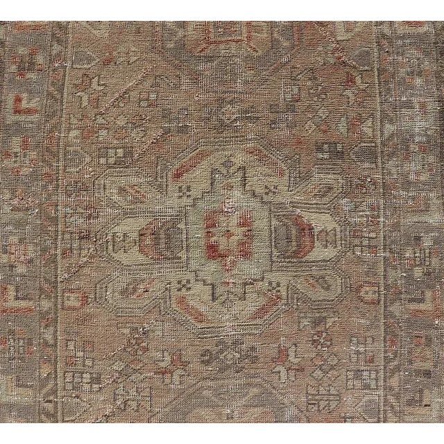 Vintage Persian Heriz by Keivan Woven Arts Distressed Runner in Earthy Tones With Medallion Design. Keivan Woven Arts /...