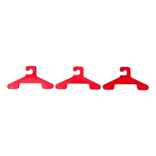 Mid-Century Modern German Red Space Age Coat Hanger, 1960s, Set of 3 For Sale