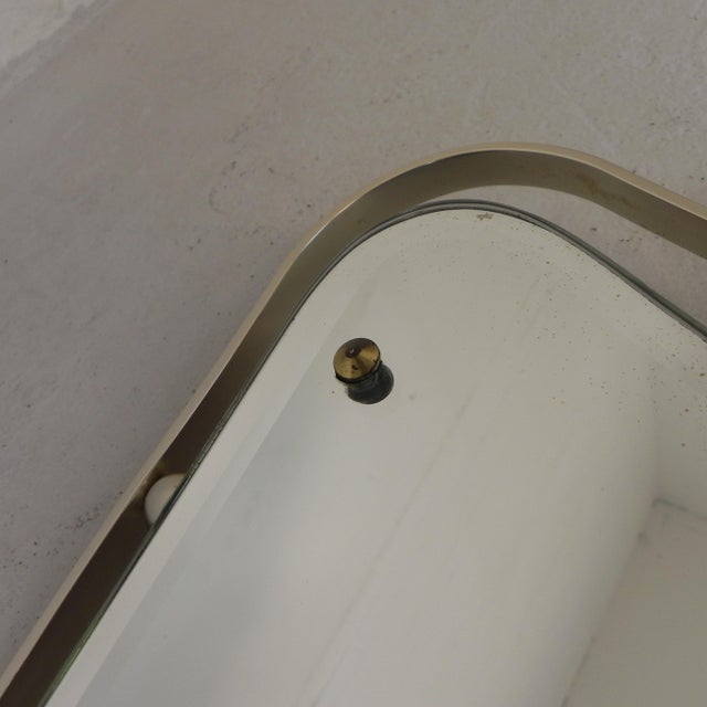 Vintage Faceted Mirror in Aluminum Frame, 1950s For Sale - Image 6 of 12