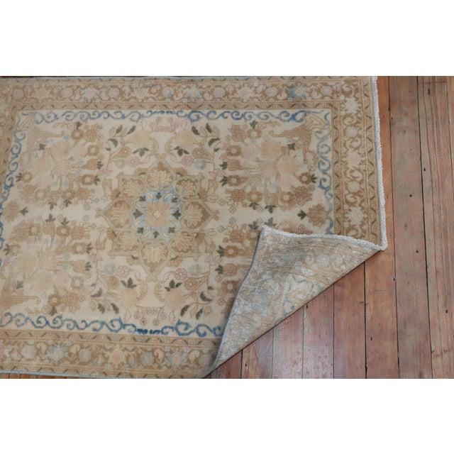 Late 20th Century Fine Neutral Persian Kashan Mat For Sale - Image 4 of 6