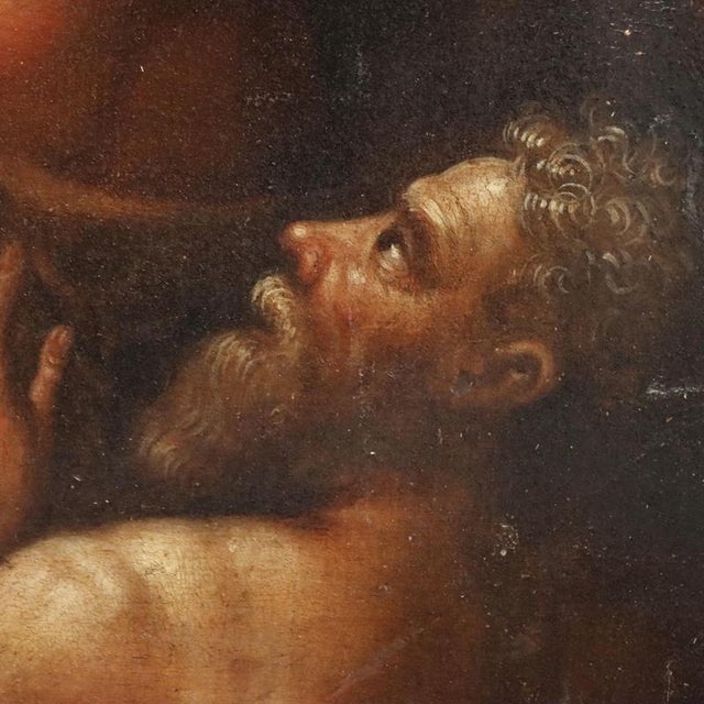Lombard School, Painting Christ in Purgatory, Oil on Panel For Sale - Image 10 of 12