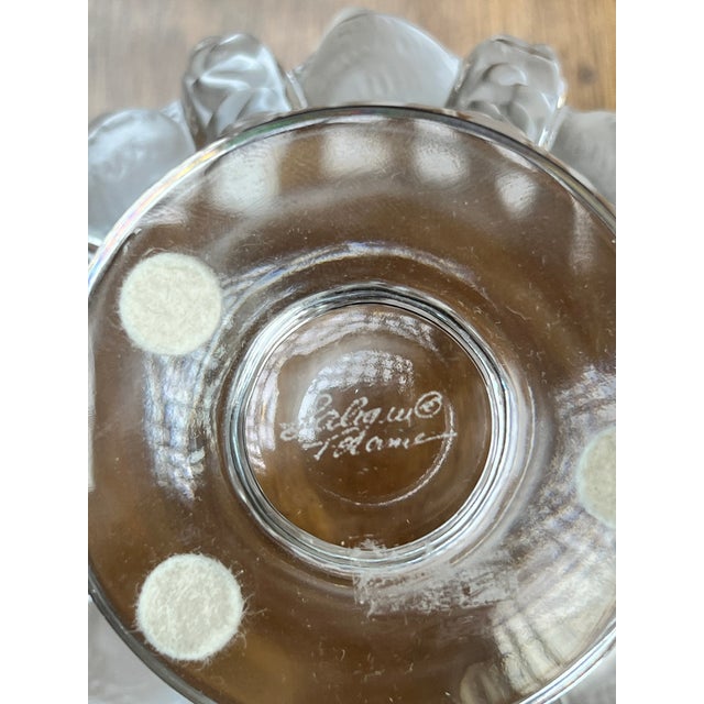 Vintage Lalique Dampierre Sparrow Footed Vase For Sale - Image 11 of 11
