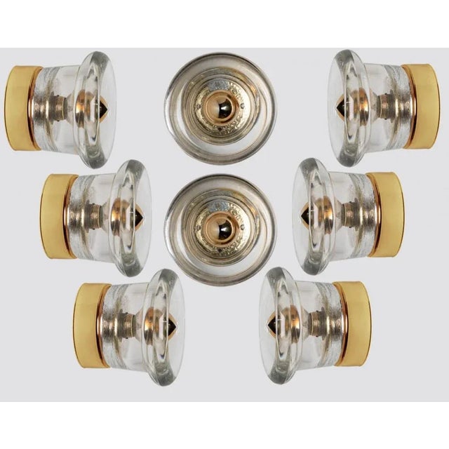 Glass Brass Flush Mount from Cosack Leuchten, 1970s For Sale - Image 6 of 13