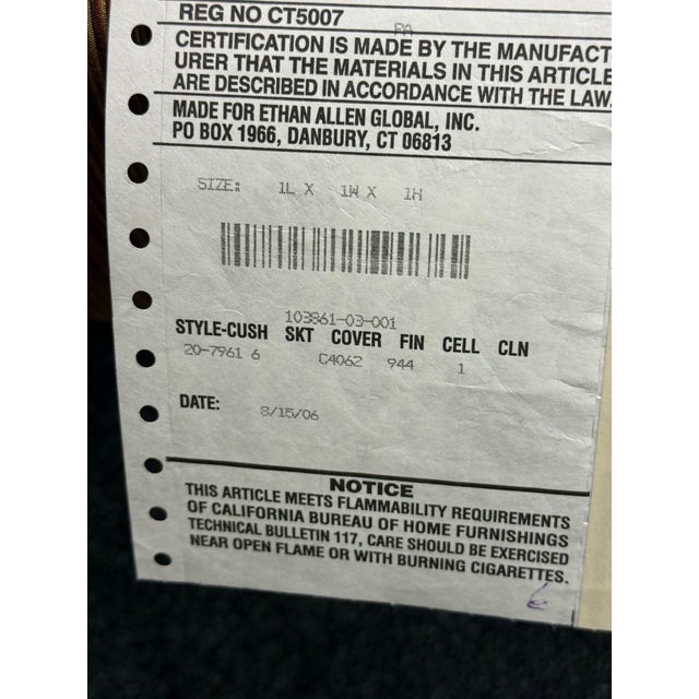 Ethan Allen Upholstered Rolled Arm Club Chair For Sale - Image 9 of 11