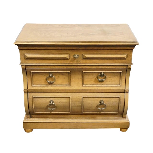 Rustic European Thomasville Furniture Madeira Collection Solid Ash Old World 30" Three Drawer Nightstand 16-6255-18 For Sale - Image 3 of 13