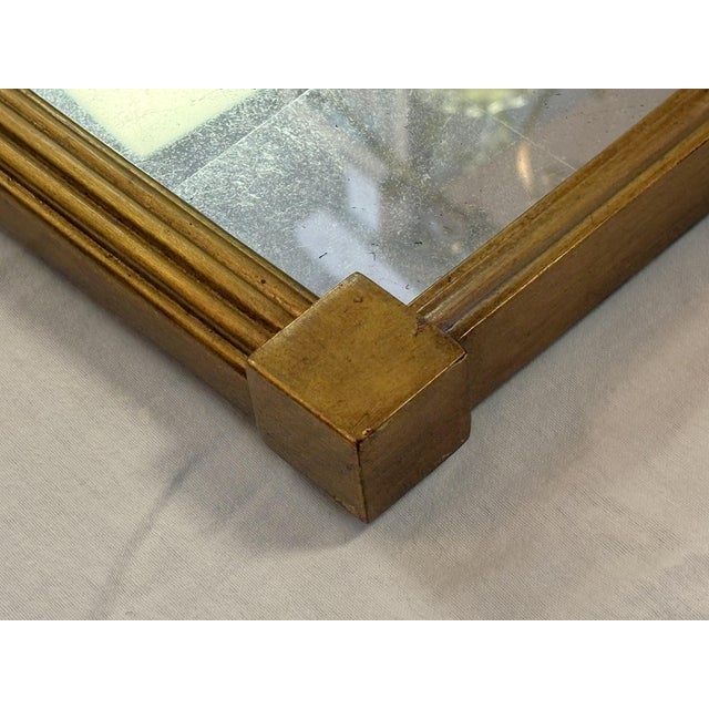 Vintage Bernhardt Large Paneled Gold Painted Wood Frame and Silver Leaf Mirror For Sale - Image 16 of 16