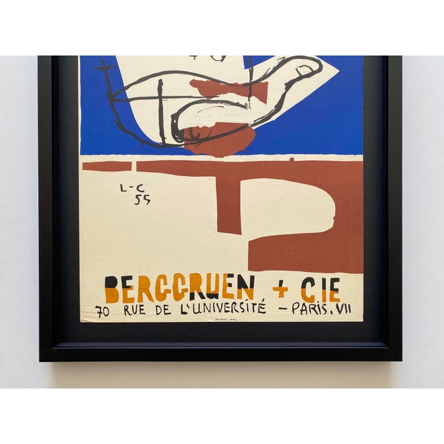 Mid-Century Modern Le Corbusier Vintage 1955 Mid Century Modernist Mourlot Fine Art Lithograph Print " Poeme De l'Angle Droit " Framed Paris Exhibition Poster For Sale - Image 3 of 15