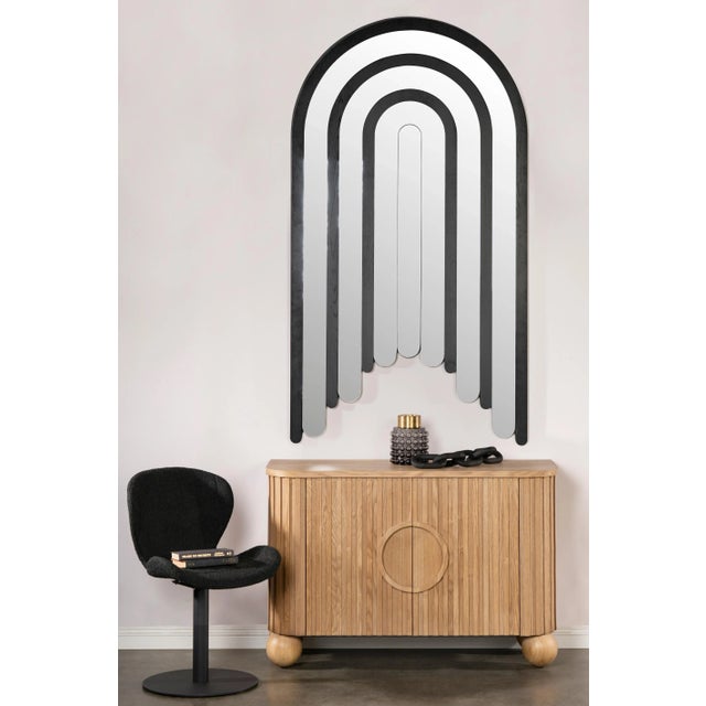 Contemporary Arc Full Length Black Mirror/Wall Art For Sale - Image 3 of 7
