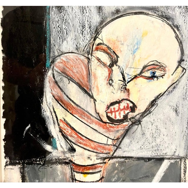 Michael Hafftka Figurative Neo Expressionist Oil Pastel Painting The Wave, 1984-1985 For Sale - Image 4 of 9