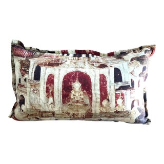 Chinoiserie Thick Custom Pillow With Buddha Design For Sale