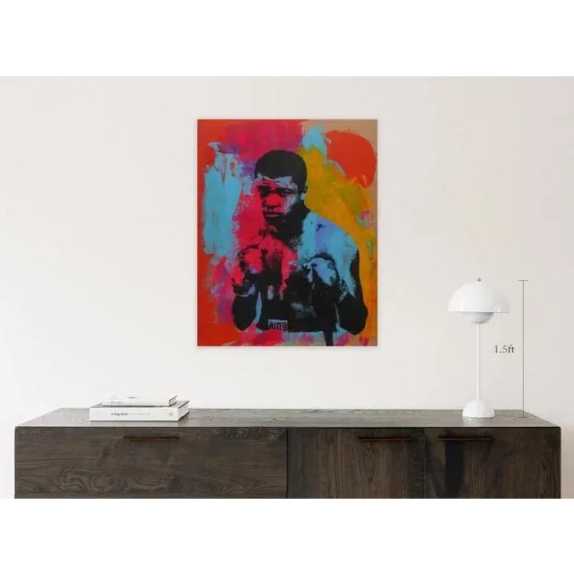 Ali Pop Art painting on wood. Ships unframed in a box.