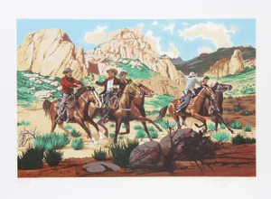 Harry Schaare Lithograph - the Getaway