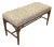 Vintage Faux Bamboo Wood Bench Newly Upholstered Quadrille Fabric For Sale