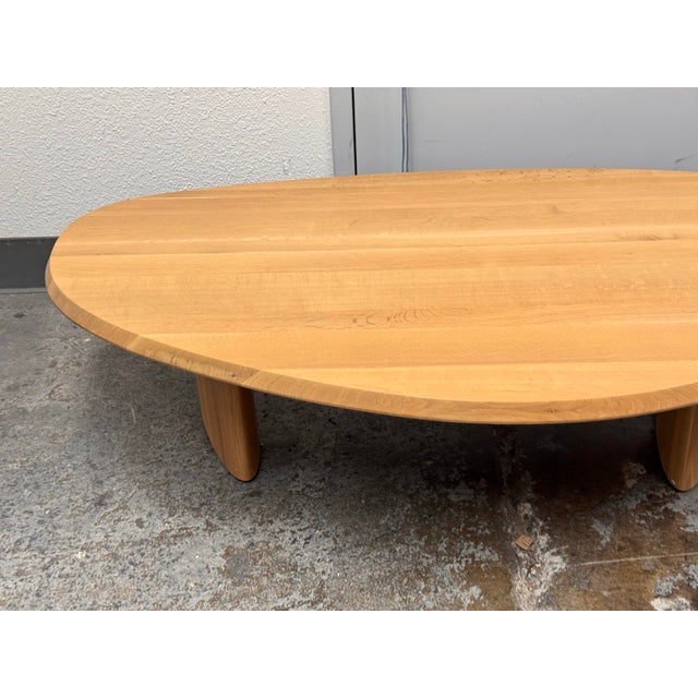 Wood Bespoke Asymmetrical Natural Oak Coffee Table For Sale - Image 7 of 12
