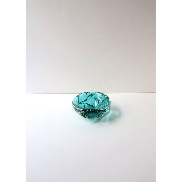 Italian Murano Art Glass Bowl Green, Organic Modern, Circa Mid-20th Century For Sale - Image 10 of 11