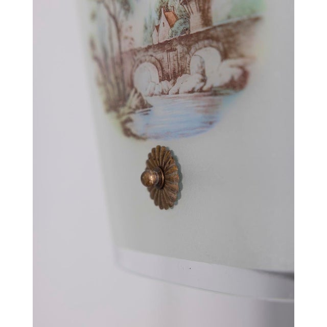 Metal Vintage Italian Decorated Glass Pendant Light, 1950s For Sale - Image 7 of 10