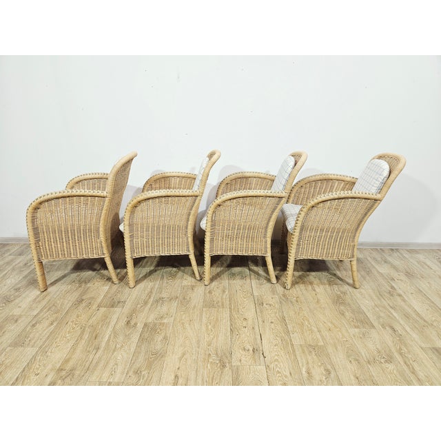 Blue Wicker Armchairs from Domicil Möbel, Germany, 1990s, Set of 4 For Sale - Image 8 of 16
