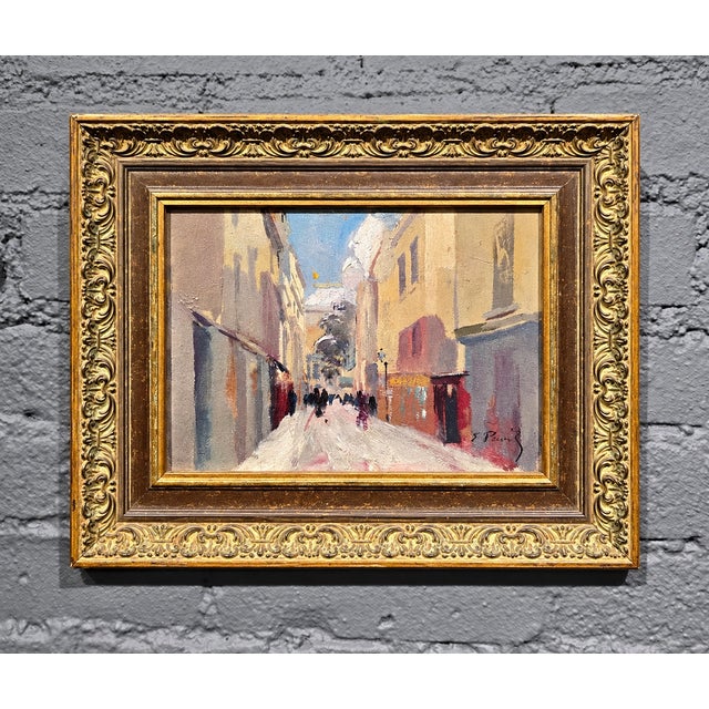 Post Impressionist Élie Anatole Pavil (1873–1944) –Snowy Day on a Parisian Street, C. 1920s–Oil Painting For Sale - Image 3 of 9