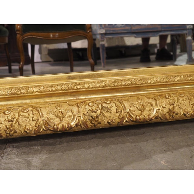 Antique French Louis XIV Style Symmetrical Giltwood Mirror, Circa 1890 For Sale - Image 10 of 18