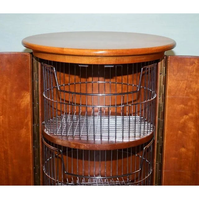 Vintage Walnut Wood Cylinder Cabinet from Willis & Gambier For Sale - Image 11 of 16