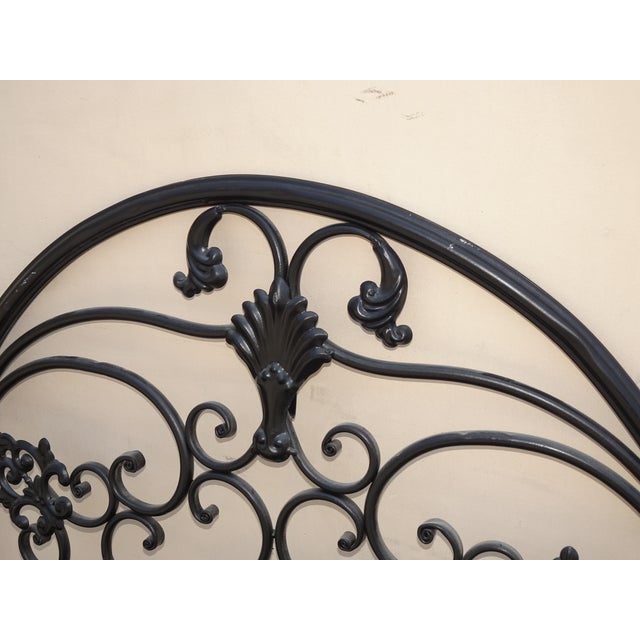 Large 37" Tall Spanish Style Black Metal Picture Wall Decor Art ~ Cross For Sale - Image 4 of 12