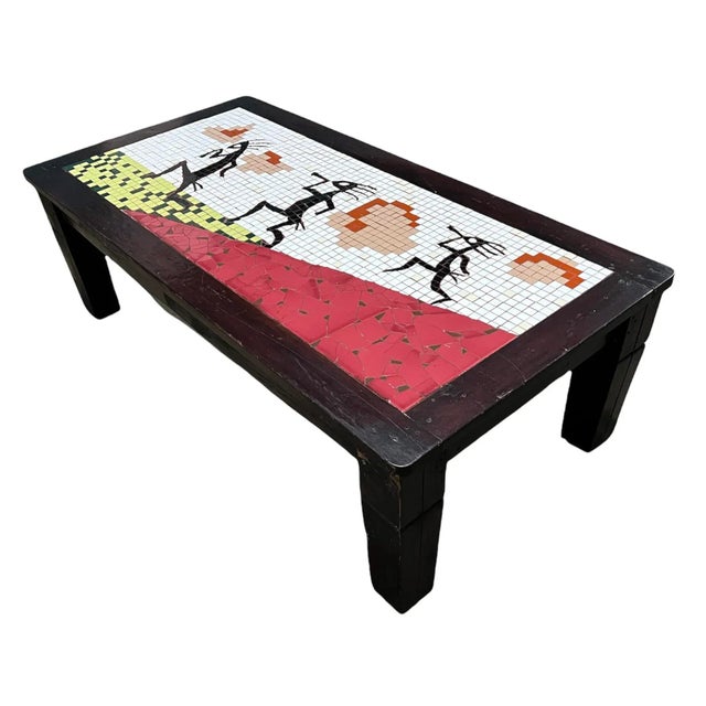 Coffee Early 20th Century Kokopelli Figurative Southwestern Mosaic Tile Coffee Table For Sale - Image 8 of 12