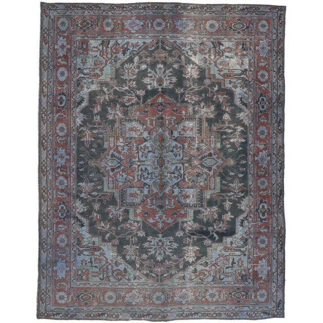 Antique Turkish Heriz Rug, 09'11 X 12'10 For Sale - Image 12 of 12