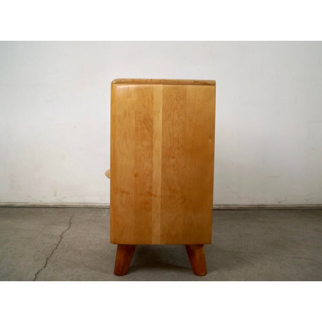 Brown 1940’s Art Deco Solid Birch Heywood Wakefield Nightstand / Cabinet For Sale - Image 8 of 12