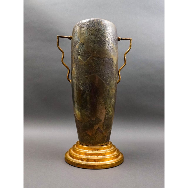 Tony Evans 1998 California Studio Raku Ceramic Art Pottery Monumental Vase For Sale In Miami - Image 6 of 11