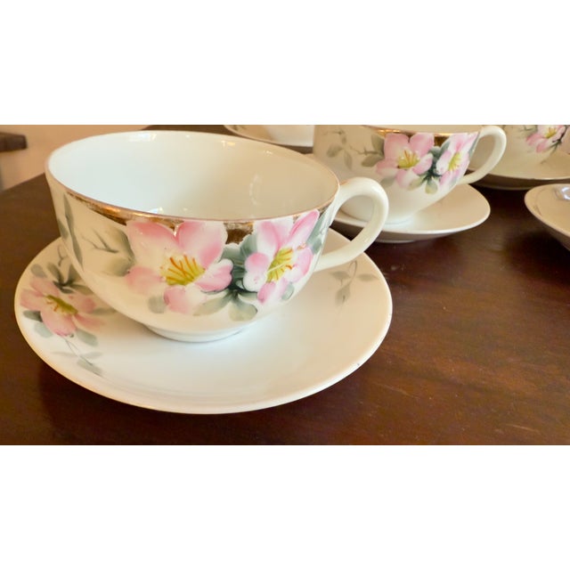 Noritake Early 20th Century Nippon Azalea Porcelain Tea Set- Japan For Sale - Image 4 of 14