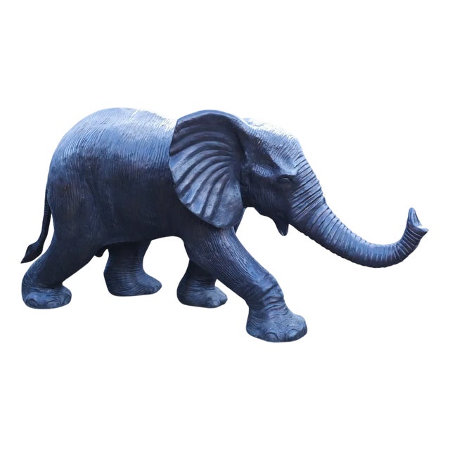 Large Bronze Elephant Garden Statue For Sale