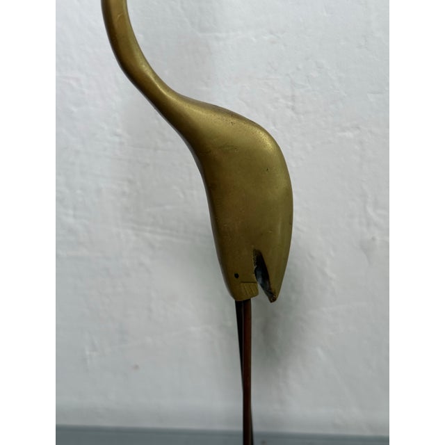 Brazilian Mid-Century Bronze Heron Sculptures - A Pair For Sale - Image 11 of 12